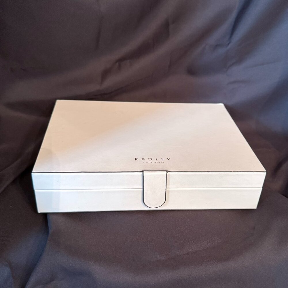 Radley London White Leather Jewelry Box | Travel Case Organizer Storage